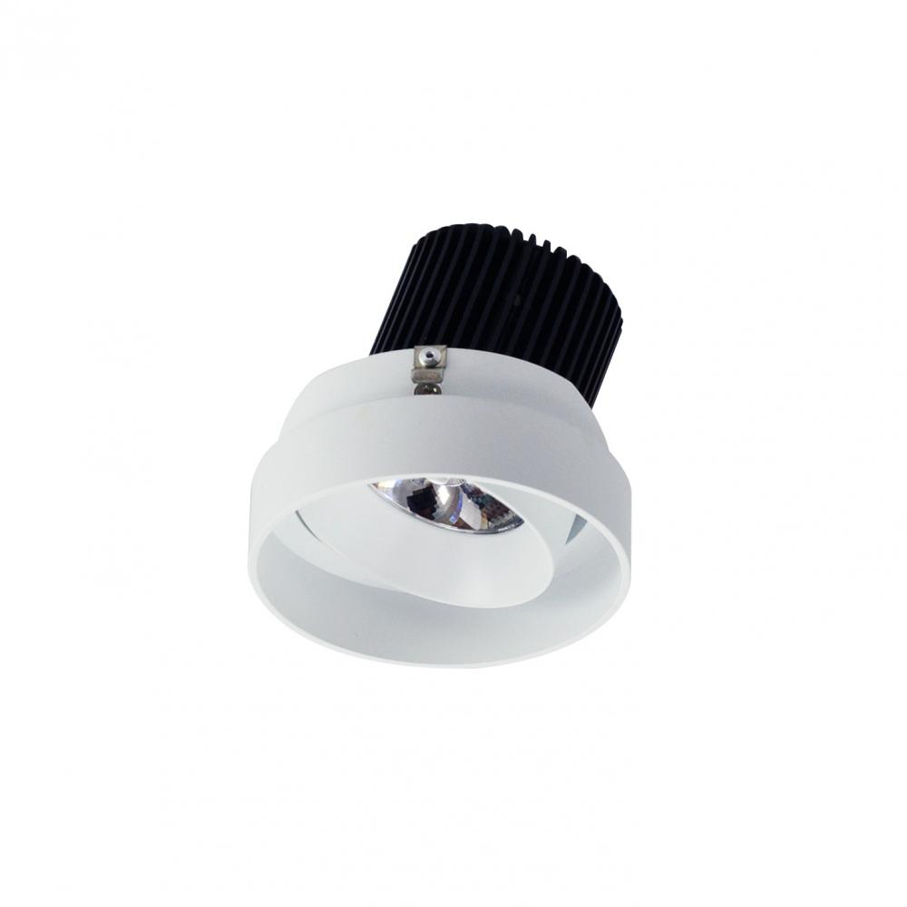 4" Iolite LED Round Trimless Adjustable, 10-Degree Optic, 800lm / 12W, 3500K, Matte Powder White