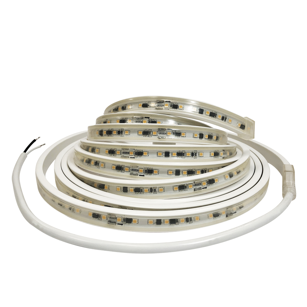 120V Continuous LED Tape Light, 150-ft, 330lm / 3.6W per foot, 2700K, w/ Mounting Clips and 8'