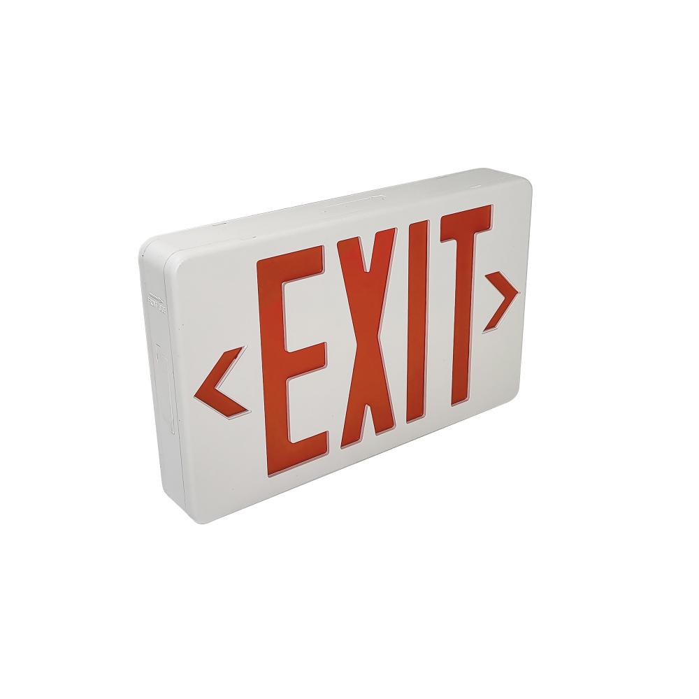 LED Exit Sign, Selectable Red or Green Letters with Matched Color Diffuser, Black Housing