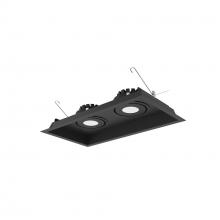  NMRT3-2RL240FBB - Two-Head Flanged LED Multiple Lighting Trim, 1500lm per Head w/ Flood Optic, 4000K, Regressed Black