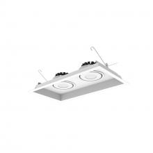  NMRT3-2RL240FWW - Two-Head Flanged LED Multiple Lighting Trim, 1500lm per Head w/ Flood Optic, 4000K, Regressed White