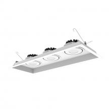  NMRT3-3RL140FWW - Three-Head Flanged LED Multiple Lighting Trim, 900lm per Head w/ Flood Optic, 4000K, Regressed White