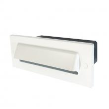  NSW-843/32W - Brick Die-Cast LED Step Light w/ Horizontal Shroud Face Plate, 149lm / 4.6W, 3000K, White Finish