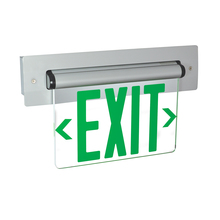  NX-814-LEDGCA - Recessed Adjustable LED Edge-Lit Exit Sign, 2 Circuit, 6" Green Letters, Single Face / Clear