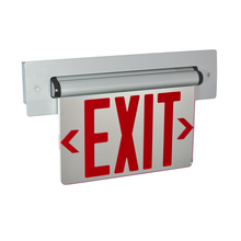  NX-814-LEDR2MW - Recessed Adjustable LED Edge-Lit Exit Sign, 2 Circuit, 6" Red Letters, Double Face / Mirrored