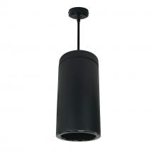  NYLS2-6P35840FBBB3 - 6" CYL PENDANT 3500L 40K DECO GLASS REF. FLOOD. BLK/BLK FLANGE 120V Triac/ELV