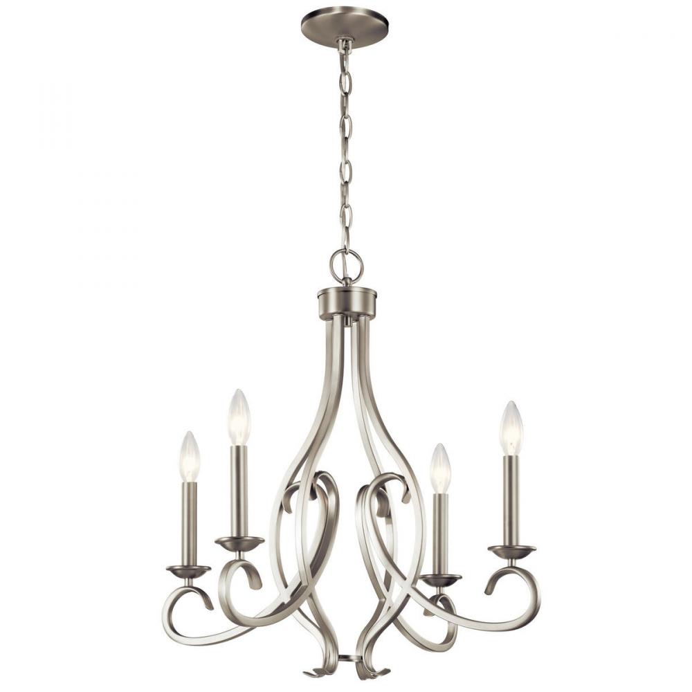 Ania 4 Light Chandelier Brushed Nickel