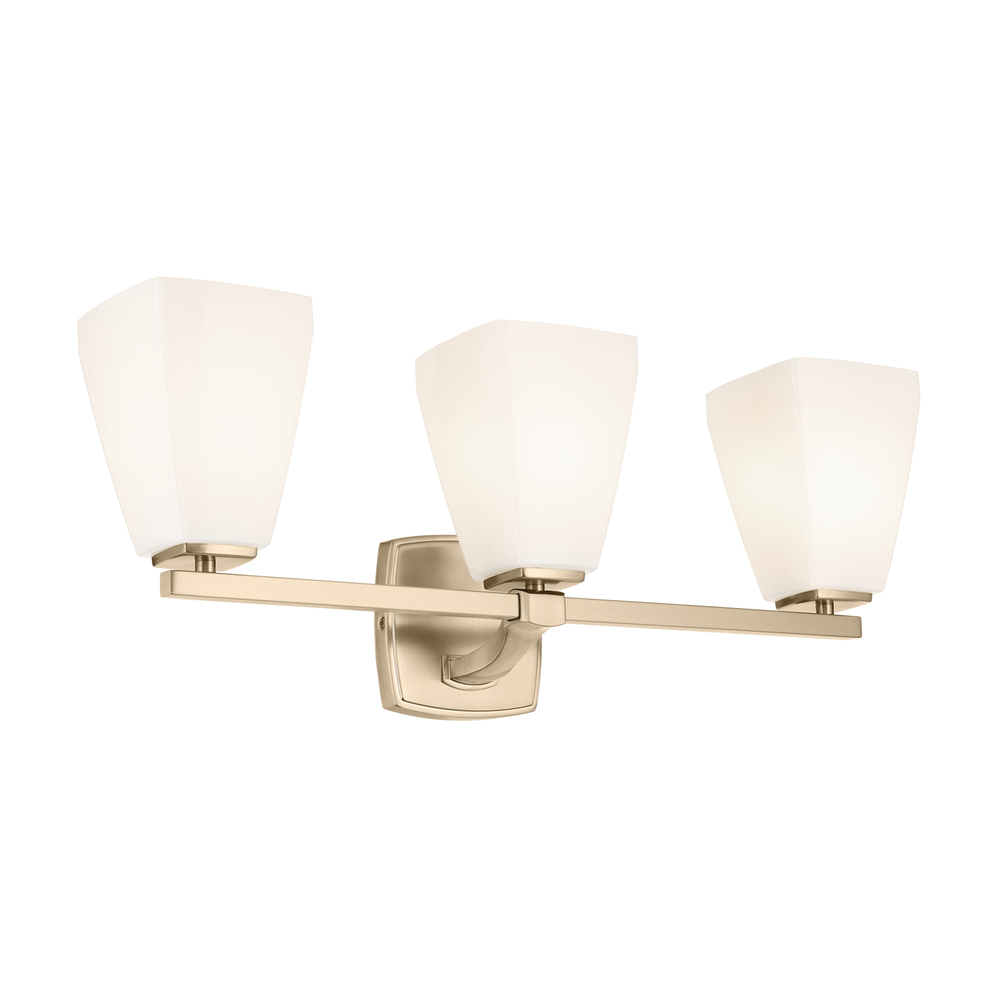 Marant 23.75" 3-Light Vanity Light with Opal Glass in Champagne Bronze