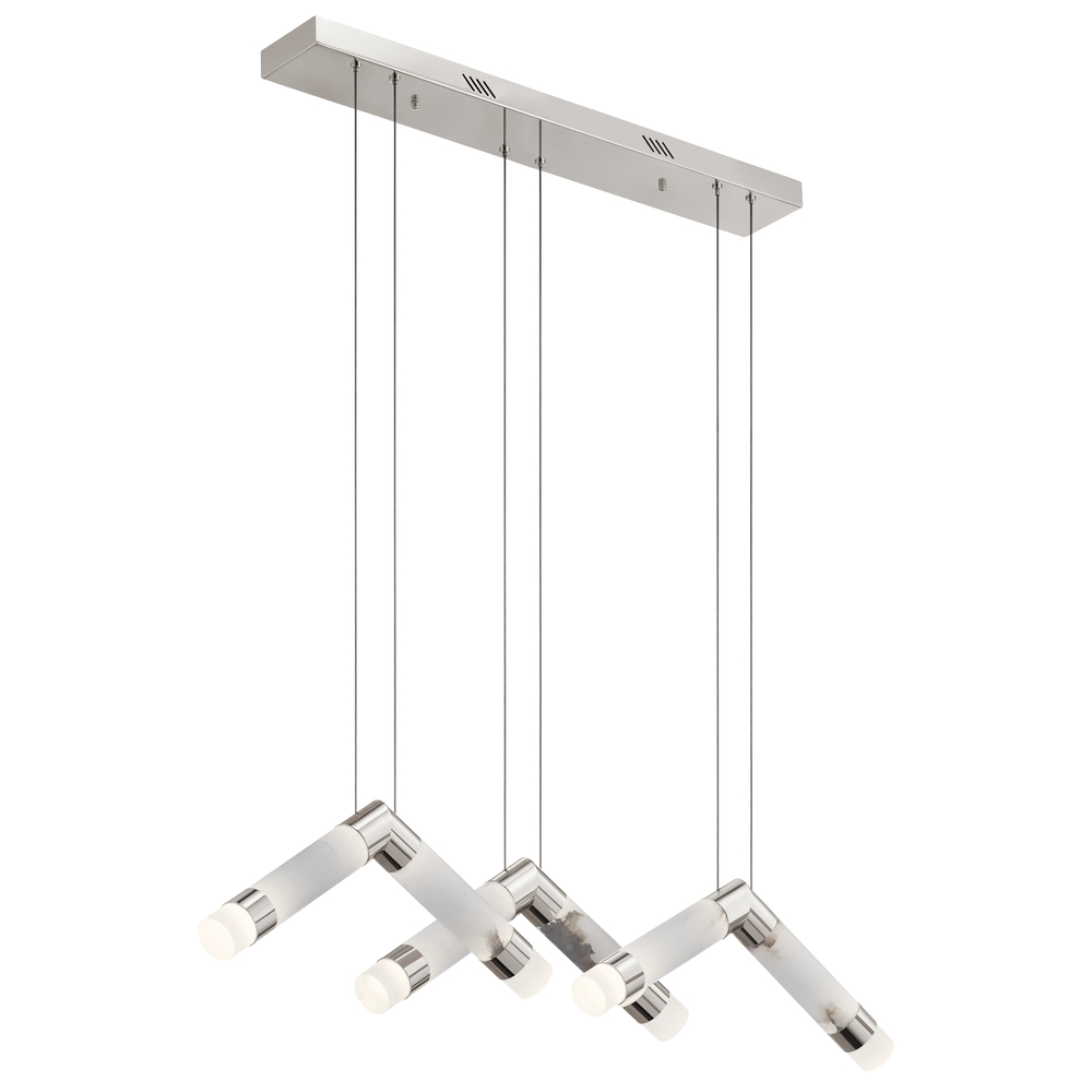 Avedu 3 Light Linear Pendant Cluster Polished Nickel