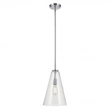  42199CH - Everly 15.25" 1-Light Cone Pendant with Clear Glass in Chrome