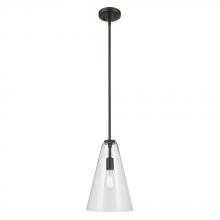  42199OZ - Everly 15.25" 1-Light Cone Pendant with Clear Glass in Olde Bronze