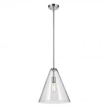  42200CH - Everly 15.5" 1-Light Cone Pendant with Clear Glass in Chrome