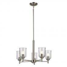  43671NICLR - Shailene 15.25" 5-Light Chandelier with Clear Glass in Brushed Nickel