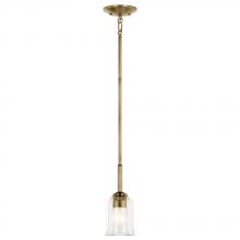  43674NBRCLR - Shailene 11.25" 1-Light Mini Bell Pendant with Clear Glass in Natural Brass