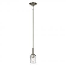  43674NICLR - Shailene 11.25" 1-Light Mini Bell Pendant with Clear Glass in Brushed Nickel