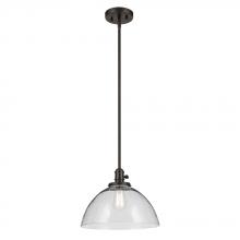  43912OZ - Avery 11" 1-Light Dome Pendant with Clear Seeded Glass in Olde Bronze