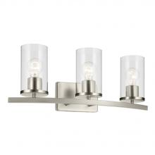  45497NICLR - Crosby 23" 3-Light Vanity Light with Clear Glass in Brushed Nickel