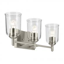  45574NICLR - Shailene 21" 3-Light Vanity Light with Clear Glass in Brushed Nickel