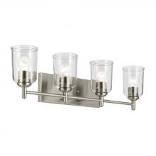  45575NICLR - Shailene 29.75" 4-Light Vanity Light with Clear Glass in Brushed Nickel