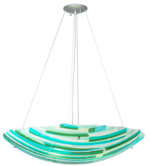 30"W Metro Fusion La Spiaggia Glass Inverted Pendant