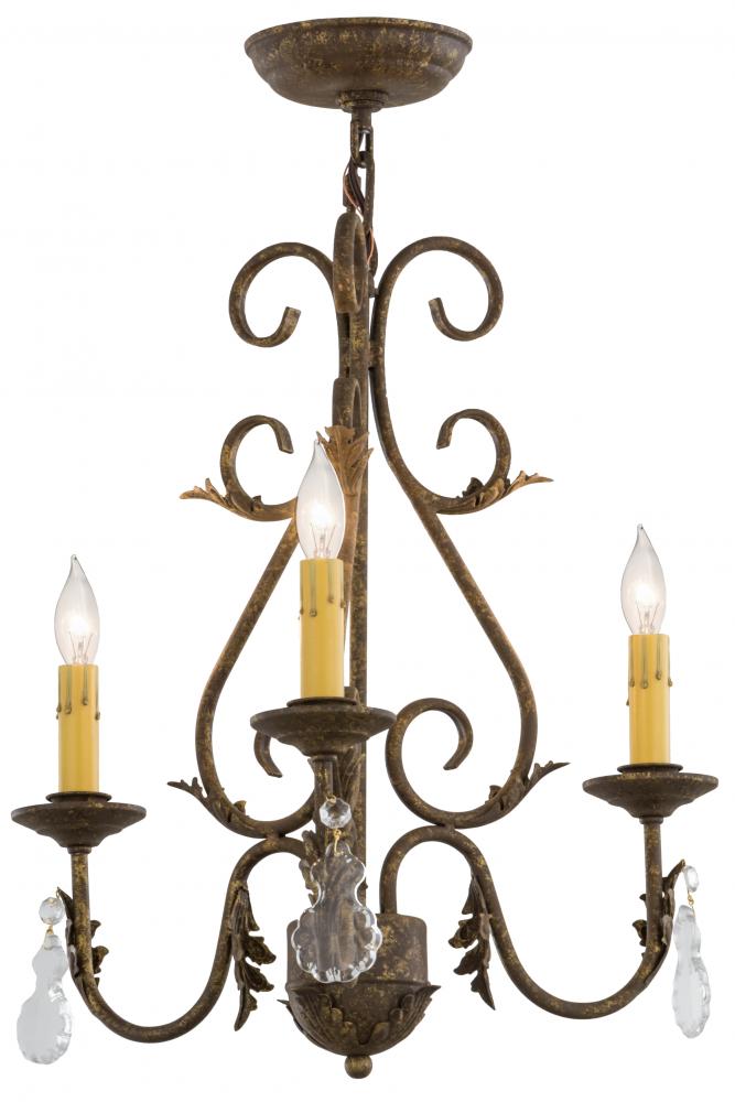 18" Wide French Elegance 3 Light Chandelier