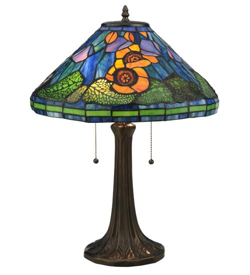 21.5"H Tiffany Poppy Cone Table Lamp