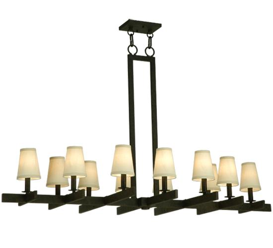 54" Long Dante 12 Light Oblong Chandelier