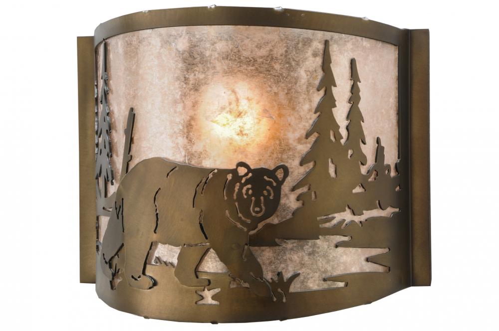 12" Wide Bear at Lake Wall Sconce