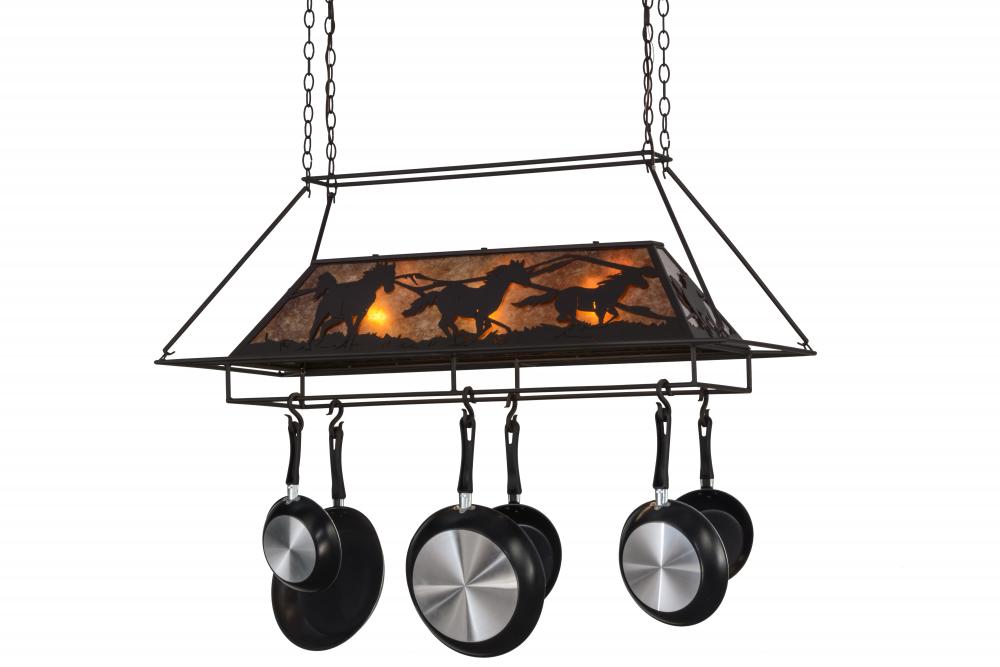 48" Long Running Horses Oblong Pot Rack