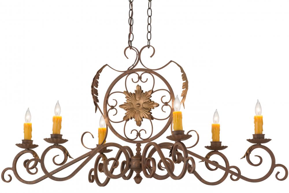 48"L Christabel 6 LT Oblong Chandelier