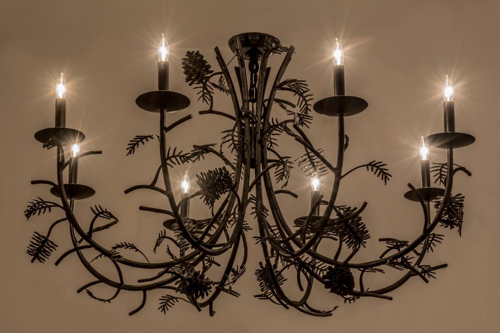 42" Wide Pinecone 8 Light Chandelier