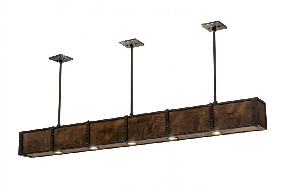 72" Long Giradeau Wood Beam Oblong Pendant