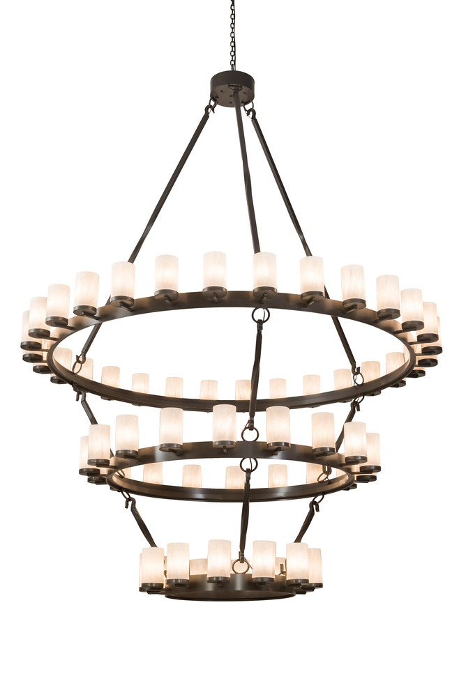 84" Wide Noziroh Ring 60 LT Three Tier Chandelier