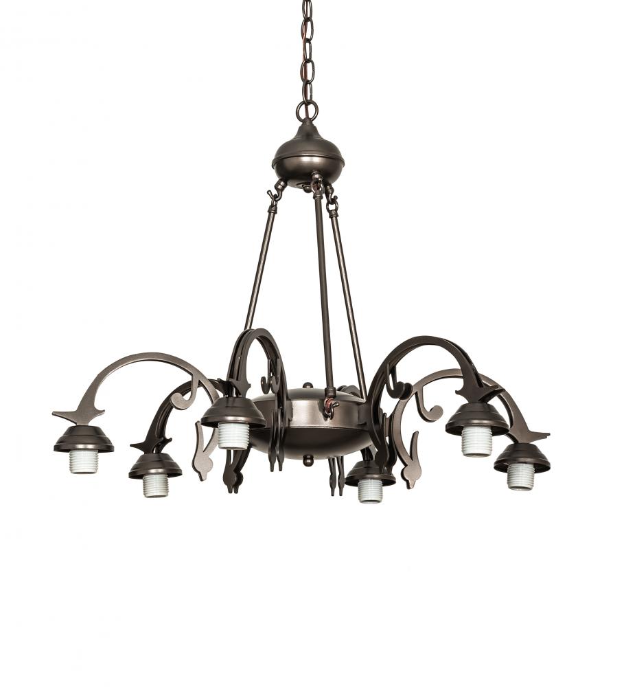 28" Wide 6 Light Chandelier Hardware