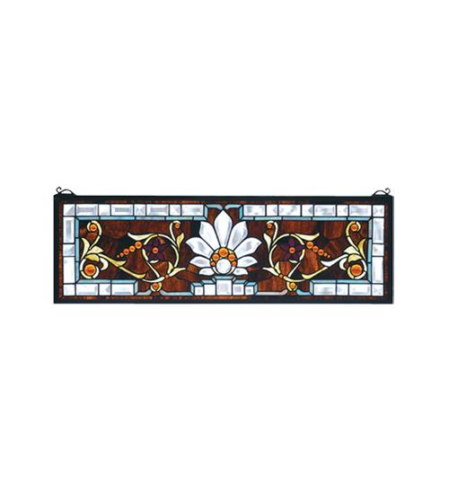 28"W X 9"H Beveled Ellsinore Transom Stained Glass Window