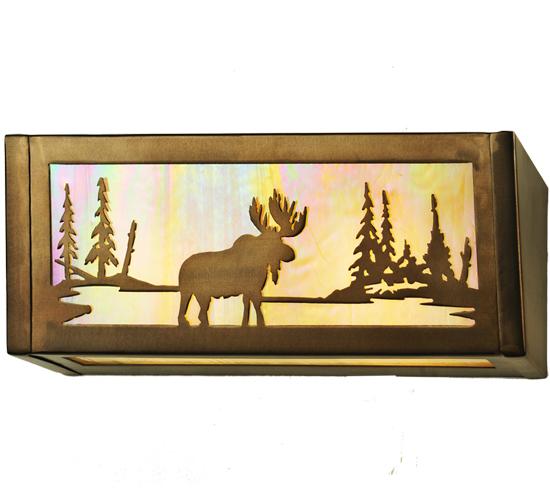 16"W Moose at Lake Vanity Light