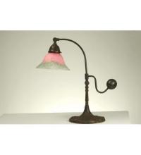  102407 - 19" High Counter Balance Pink and Green Pate-De-Verre Accent Lamp