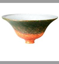  11275 - 10.5"W RED/GREEN PATE-DE-VERRE BELL SHADE