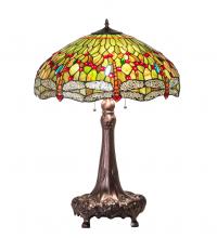  129745 - 31" High Tiffany Hanginghead Dragonfly Table Lamp