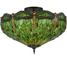  130673 - 38"W Tiffany Hanginghead Dragonfly Flushmount