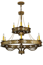  137956 - 37.5"W Byzantine 9 LT Two Tier Chandelier