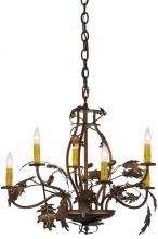 Meyda Green 158572 - 28"W Oak Leaf & Acorn 6 LT Chandelier