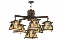  170863 - 40"W Scotch Pine 6 LT Chandelier