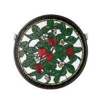  20728 - 17"W X 17"H Strawberry Medallion Stained Glass Window