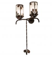  213253 - 20" Wide Blue Oak 2 Light Wall Sconce