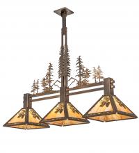  219382 - 45" Long Winter Pine Tall Pines 3 Light Island Pendant