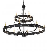  247188 - 60" Wide Byzantine 12 Light Two Tier Chandelier