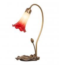  251562 - 16" High Seafoam/Cranberry Tiffany Pond Lily Accent Lamp