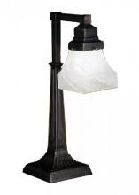  27624 - 20"H Bungalow White Alabaster Swirl Desk Lamp