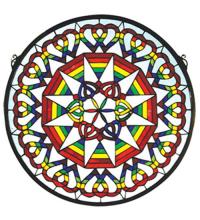  51703 - 20"W X 20"H Rainbow Expression Medallion Stained Glass Window